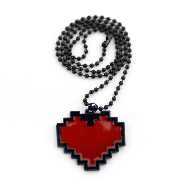 Silver Plated Heart Pendant Necklace Undertale Cute 